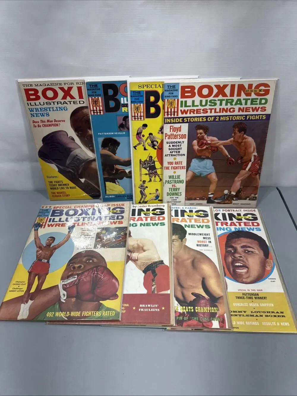 Vintage International Boxing Magazine Lot of 8 1964-1970 Cassius Clay Liston